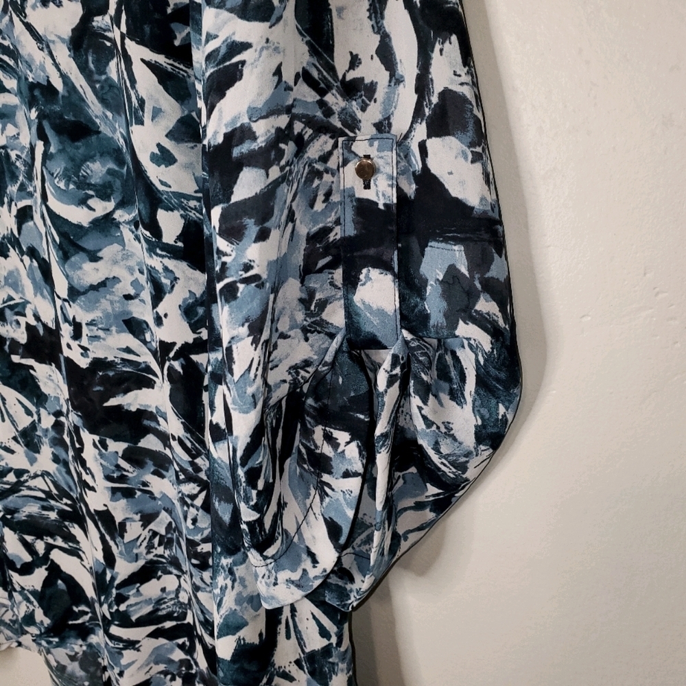 pure energy Plus Size 3/4 Sleeve Pull Over Blouse - Blue, Black, White 180 - Picture 6 of 10